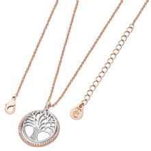 FLOATING TREE OF LIFE CZ CIRCLE ROSE GOLD